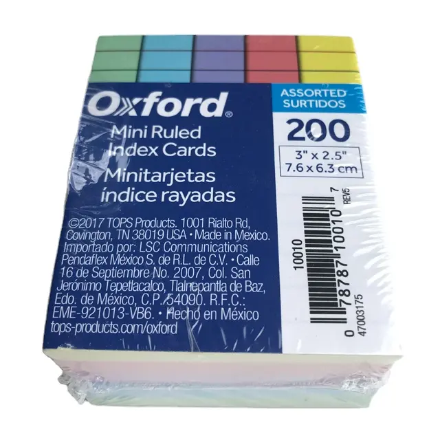 High Quality Mini Ruled Index Cards
