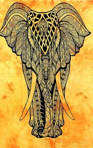 Tapiz indio para colgar en la pared, colcha de Reina, elefante, Mandala, tela estampada Bohemia, decoración de tiro de playa gitana - Product Image 3