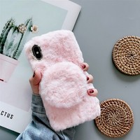 Étui de téléphone portable en fourrure pelucheux, nouvelle mode, pour iPhone 6 7 8 Plus X XS Max XR 11 Pro Max,