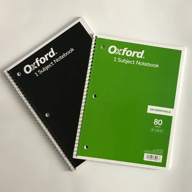 Hochwertiges perforiertes Spiral-Notebook 80 Blatt Grüne Frontab deckung Hergestellt aus Vietnam Eye Protective Brightness Paper