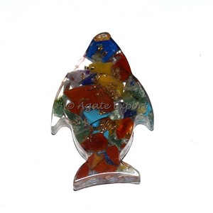 Chakra colgante orgonita pescado pisapapeles | Natural de cristal colgante orgonita piedra peso de papel - Product Image 1