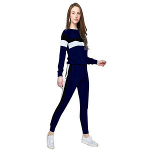 Chándales de bloques para mujer, ropa de invierno, Color azul, Panel blanco, para correr, gran oferta - Product Image 6