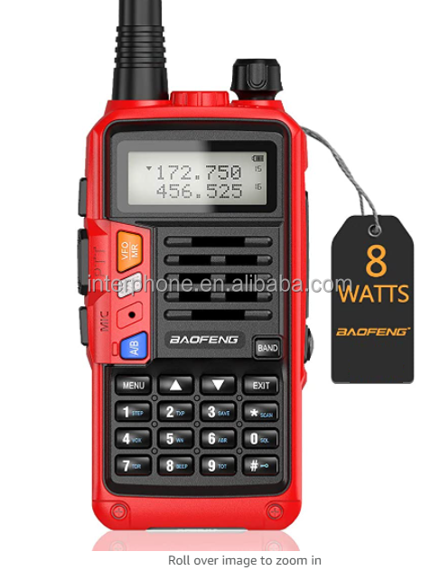 BaoFeng UV-S9 Plus 8-Watt 2200mAh Larger Battery with USB Charger Cable Rechargeable long rang VHF UHF radio