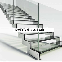 DAIYA escaliers en acier inoxydable avec pont escalier verre ultra blanc bande de roulement
