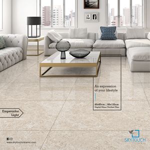 Carreaux de céramique pour l'intérieur et l'extérieur de la maison, 60x120 mm, design de maison, texture brillante, carrelage en porcelaine brun, Inde - Product Image 3