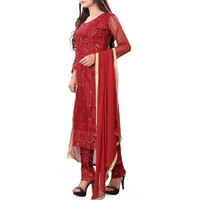 Pakistanais dernier filet entièrement brodé longue robe vente chaude dames Kurta avec motif solide de broderie lourde à la main