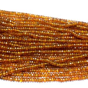 Venta al por mayor de alta calidad, cuentas Rondelle facetadas de musgo naranja de cianita, piedras preciosas sueltas naturales sin tratar para joyería, cuentas de piedra - Product Image 1