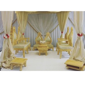 Conjunto de sillas de boda de Mandap para decoración de boda, conjunto de sillas de boda de madera con diseño de ceremonia India - Product Image 1