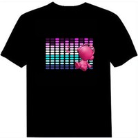 T-Shirt LED Lumière Clignotant Mode Hommes Danseurs Son Activé LED EL LED T-Shirt unisexe pour le Rock Disco DJ T-Shirt
