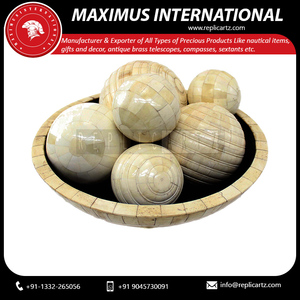 Décoration de table basse en forme de boule d'os naturel pour salon, ornement d'accentuation unique pour la maison, décoratif moderne et rustique - Product Image 4