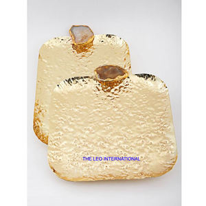 Plateau en marbre blanc Plateau de service en forme de rectangle Style fantaisie fait à la main Vente chaude Plateau décoratif de la plus haute qualité - Product Image 5