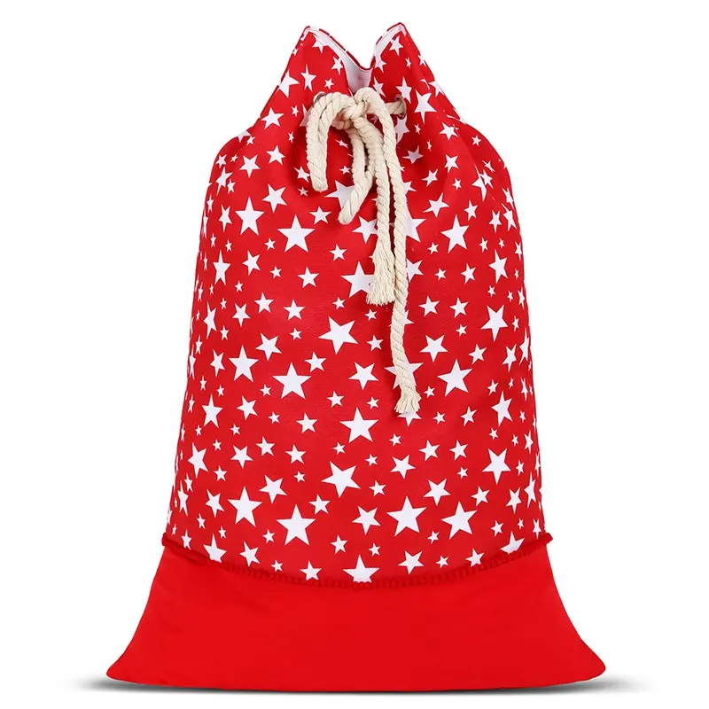 Christmas Large Sacks Home Decorations Canvas Dots And Stars Gift Bag Sublimation Santa Sack
