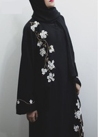 Collection d'abayas 2020-2021 AJM TRAFE HOUSE Nouveautés très vendues Style modeste pour femmes musulmanes du Moyen-Orient Motif floral brodé