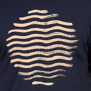 Camisetas de hombre/niño con diseño de ondas solares, hechas a medida por OEM, con serigrafía, color azul marino, colección de verano, de algodón orgánico puro. - Product Image 3