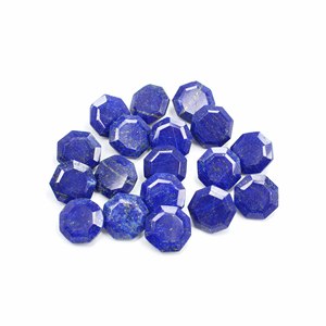 Cabochon à facettes en Lapis Lazuli naturel 17x17 MM forme ronde pierre précieuse de couleur bleu et argent pour la fabrication de bijoux - Product Image 5