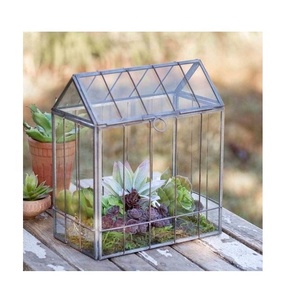Best Seller Metal and Glass Hut Shape Decorative Indoor Plant Terrarium Manufacturer Wholesaler - Product Image 1