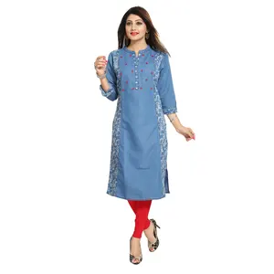 factory price women indian wholesale kurti latest fashion 2021 Latest Fashionable Designer Office Casual Wear Fancy Women