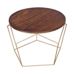 Mesa decorativa de muebles de metal con tapa de madera para el hogar, hotel y restaurante, mesa con logotipo personalizado, muebles de metal, mesas de centro - Product Image 5