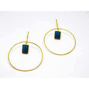 Boucle d'oreille en laiton de forme carrée, finition mate dorée, à la mode, nouveauté, pour filles et femmes - Product Image 3