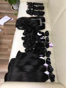 6-32 pulgadas 100% cabello humano cutícula alineada DE LA VIRGEN recto paquetes con oreja a oreja Frontal tamaño 13x4 - Product Image 4