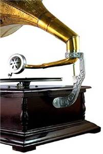 Corne en laiton et lecteur de Gramophone en bois naturel dans un style moderne au prix de gros - Product Image 3