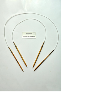 Aiguilles à tricoter circulaires sur mesure en bois d'érable, disponibles avec gravure de taille et de logo - Product Image 1