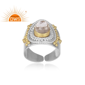 Traditional Trendy <b>Statement</b> <b>Ring</b> Gemstone Jewelry Wholesaler Crystal Quartz Bezel Setting Fine 925 Sterling <b>Silver</b> Supplier - Product Image 2