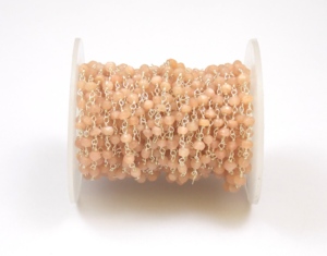 Rosario de Calcedonia Rosa cadena Bohemia vintage hecha a mano latón 18K oro plata declaración CZ combinación perfecta para tu piedra natal - Product Image 1