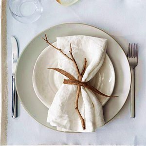 Serviettes de table en lin 100% blanc, serviettes de mariage en coton, vente en gros, ourlet festonné, lavage à la pierre, cocktail pour hôtel et maison - Product Image 2