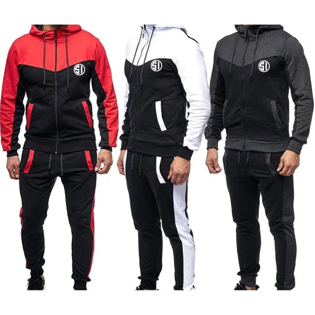 Yüksek kaliteli özel pamuk Polyester eşofman polar Tech erkek eğitim & Jogging eşofman takımları toptan kış koleksiyonu