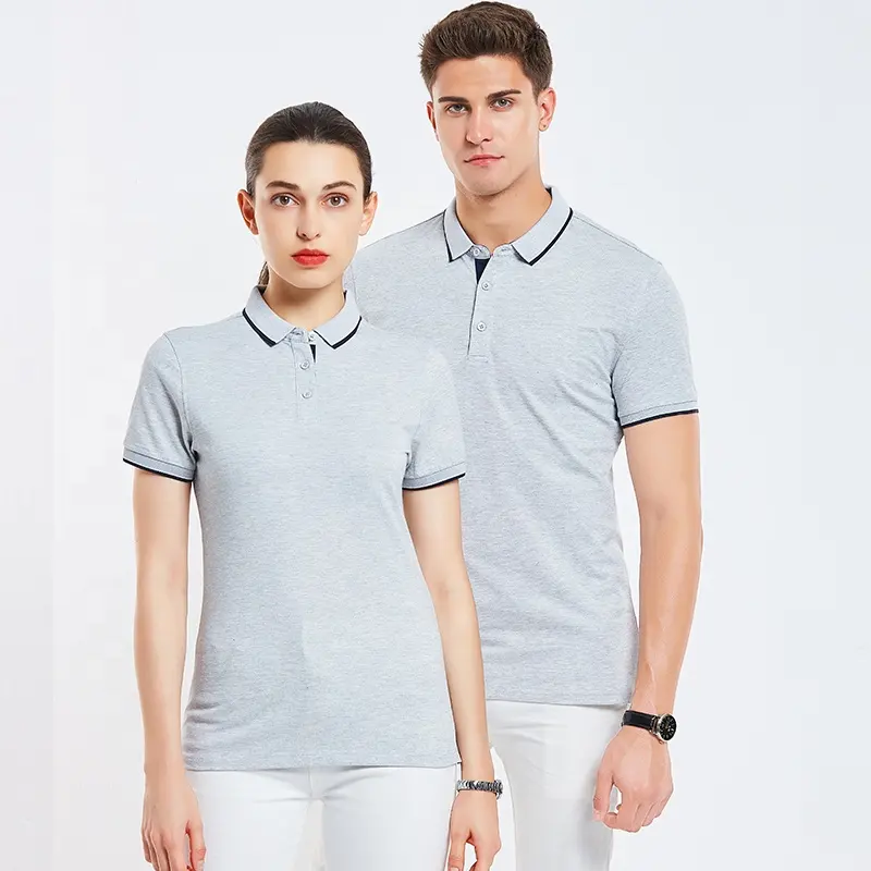 Casual Couple Wear Men's And Women's Cotton Polo Shirt Short Sleeve T-shirt Custom Logo Work Clothes