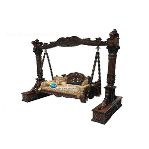 Columpio de Madera de Teca con Acabado en Nogal para el Hogar, Jhula de Madera de Alta Calidad para Sala de Estar, Tallado a Mano, Columpio de Madera de Diseño de Malasia - Product Image 1