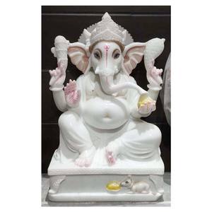 Sculpture en marbre indien poli, 15 cm, fait à la main, seigneur gan120, siège, décoration de la maison et cadeau - Product Image 1