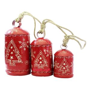 Cencerros de hierro forjado pintados, venta al por mayor, campanas decorativas de Metal para decoración de hogar y jardín, campanas colgantes rústicas para manualidades - Product Image 1