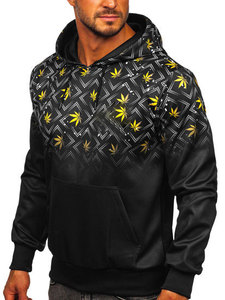 Sudadera con capucha estampada negra para hombre temporada de invierno hecha de material de poliéster/algodón - Product Image 3