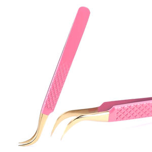 Pince à cils à poignée diamant, rose, pinces à épiler, pour les cils, Volume, accessoires de beauté, vente en gros, à bas prix, 1 pièce - Product Image 3