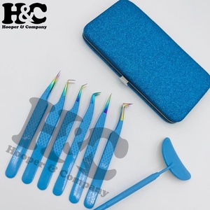 แหนบขนตาสแตนเลสเคลือบสีแหนบตัดเพชรผลิตภัณฑ์ที่กำหนดเองแหนบโลโก้นำเสนอขนมิงค์ - Product Image 2