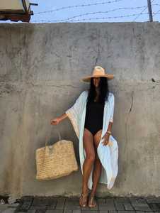 Kimono teint à la main veste vacances Boho coupe ample veste plage couvrir été Kimono Design décontracté femmes Kimono Cardigan en vrac - Product Image 6