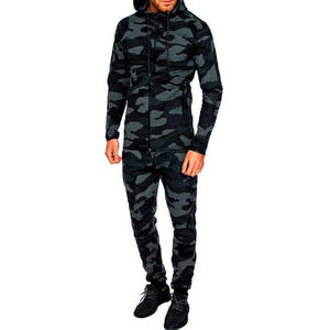Chándales con estampado de camuflaje para hombre, traje con estampado de camuflaje, chándal personalizado de algodón y poliéster, conjunto de dos piezas con logo - Product Image 6