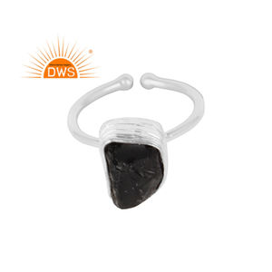 Anillo Apilable de Plata de Ley 925 con Cuarzo Ahumado, el Más Vendido, Regalo de Boda para Mujer, Certificado - Product Image 1