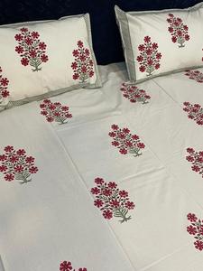 ชุดเครื่องนอนพิมพ์ลายบล็อกมือผลิตจากอินเดีย,ผ้าปูที่นอนพร้อมปลอกหมอน - Product Image 4