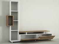 Meuble TV en bois de style européen moderne de luxe, blanc-noyer, pour salon et chambre à coucher, provenant de Turquie
