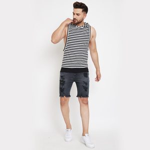 Custom Hooded Sleeveless tank Tops for Men with Latest Fashion Designs and Custom Printing on <b>Cheap</b> Price Made in Pakistan Vests - Product Image 3