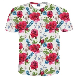 T-shirt pour homme de haute qualité à col rond, 100% coton, imprimé en sérigraphie, motif floral, manches courtes, tricoté, tissu 160g, écologique, personnalisé - Product Image 1
