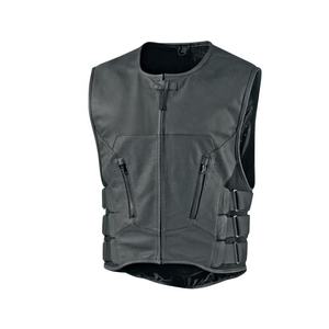 Venta al por mayor de piel de oveja de cuero genuino chaquetas de moto chalecos transpirables para hombres motociclistas-Chalecos Clubbed - Product Image 1