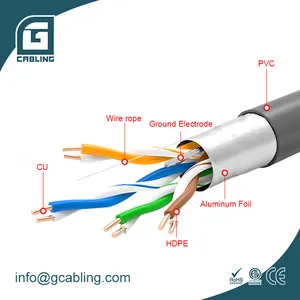 Gcabling 305m كابل شبكة محلية cat5 cat5e الإنترنت RJ45 FTP 4 أزواج 24AWG كابيل lan cat5e الإنترنت كابل إيثرنت شبكة FTP كابل شبكة محلية