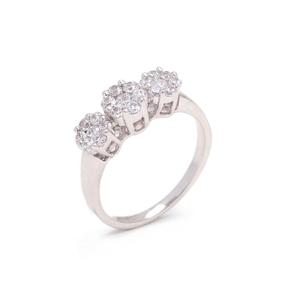 14K or blanc haute qualité naturel 0.50TCW bague florale sertie de diamants Style classique fiançailles fête de mariage meilleur anniversaire - Product Image 1