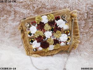 Bolsos de Hombro de Yute con Cuentas Estilo Boho Banjara de Diseño |   Bolso de Mano Hecho a Mano para Uso Diario, Formal y de Noche para Mujer - Product Image 2