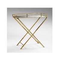 Newest Arrival Copper Plated Decorative Handcrafted Antique Wire Mirror Tray Rose Gold Plated Finishing Stylish