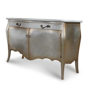 Meubles de rangement latéraux pour salon, finition feuille d'argent antique, Maggie Bombay - Product Image 1